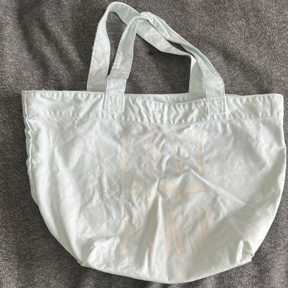 Light blue VS Pink tote,